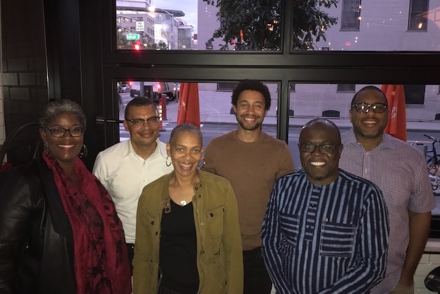 The 2019-2020 MLK Visiting Scholars and Professors: (l-r) Tina Opie, Matthew Schumaker, Rhonda Williams, Ben McDonald, Kasso Okoudjou, and Jamie Macbeth